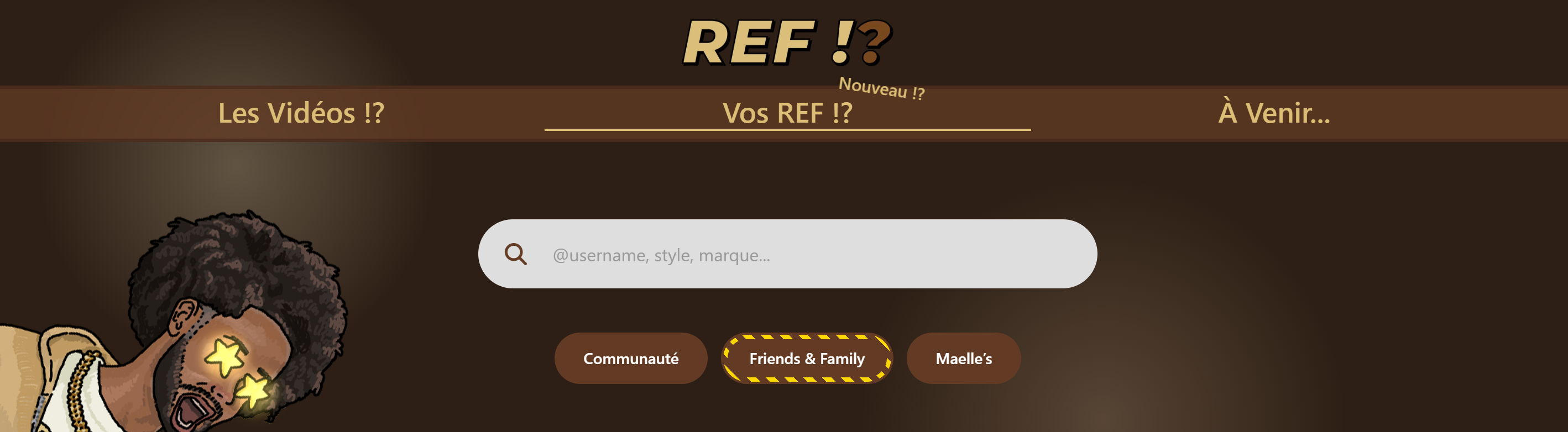 Barre de recherche et chips de filtre