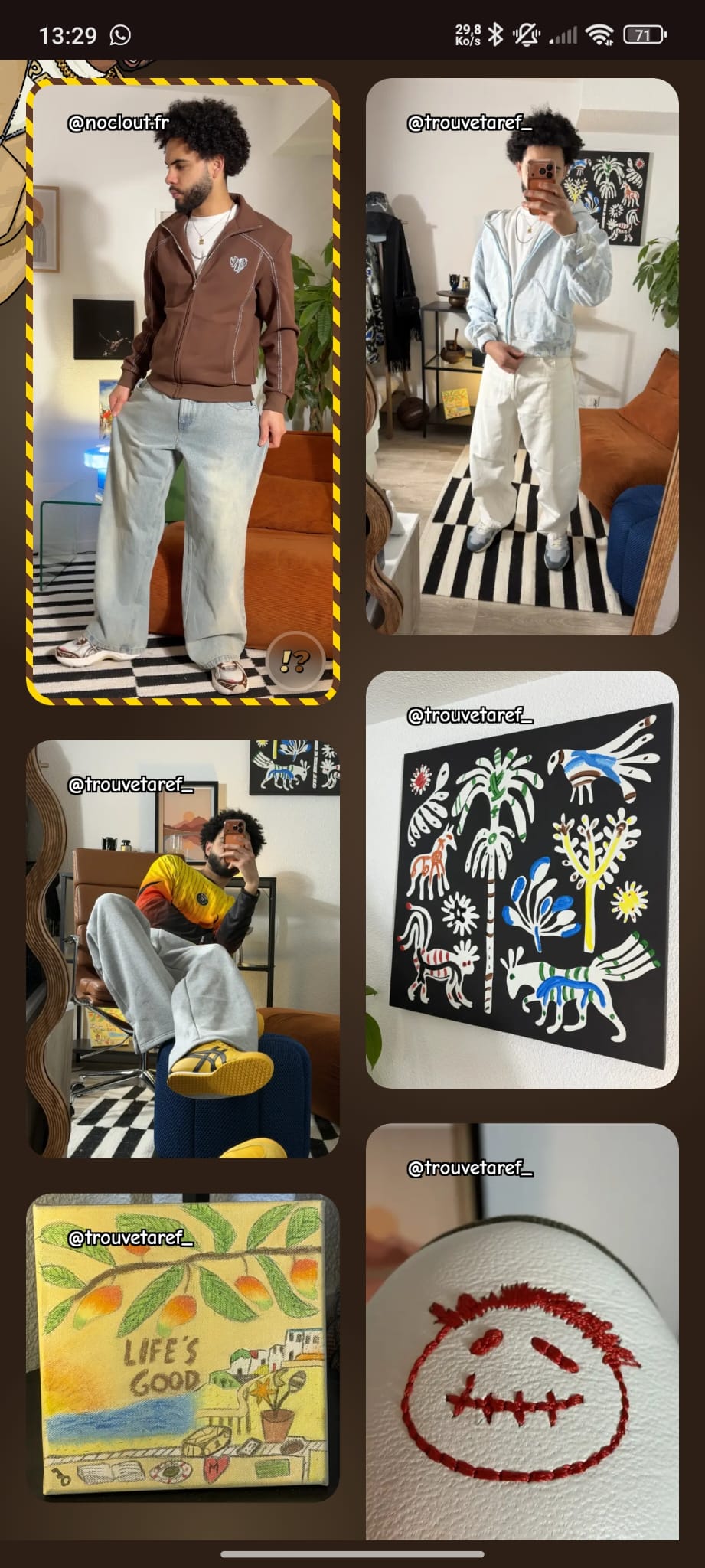 Galerie des tenues · mobile